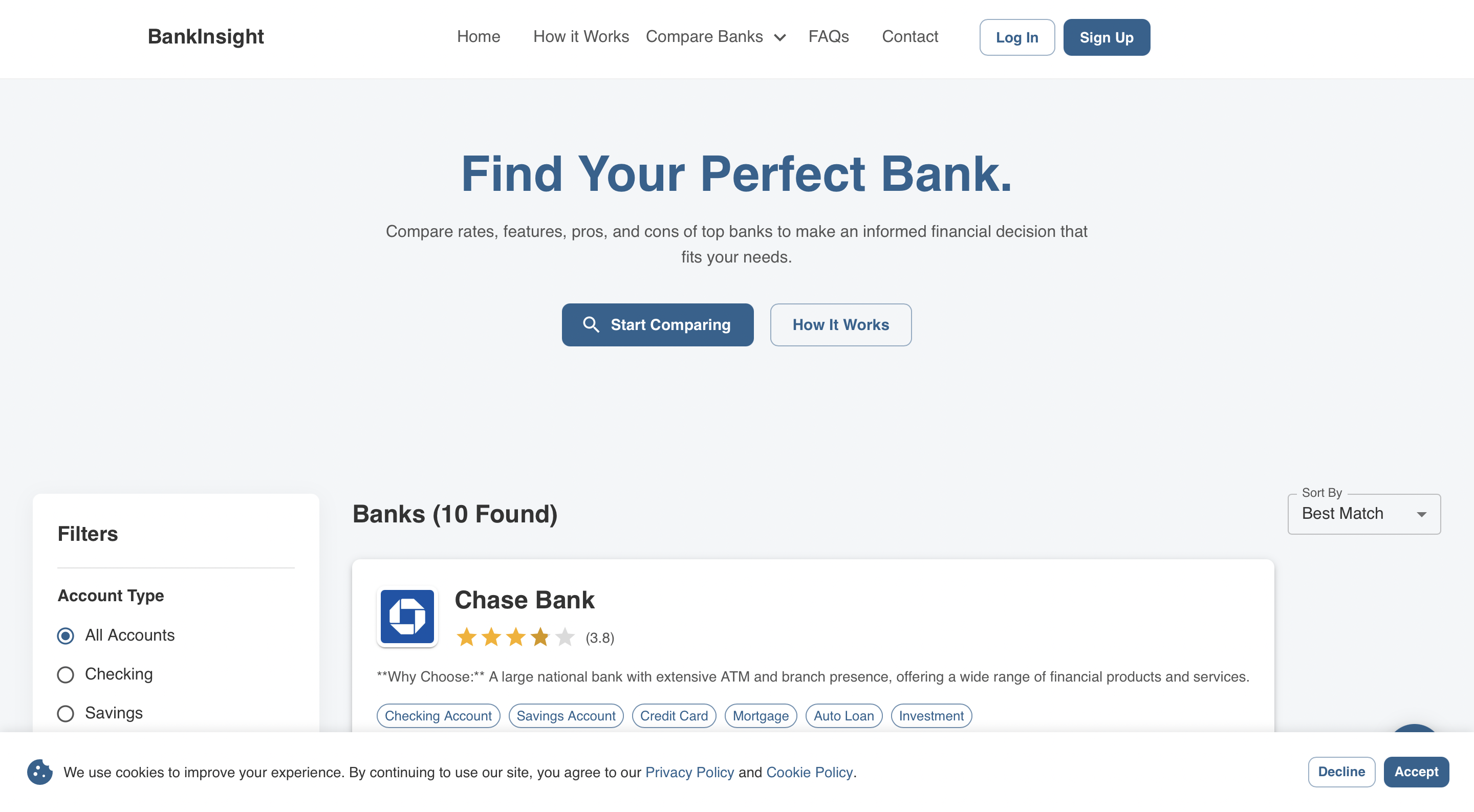 Live Preview of BankInsight Web Application