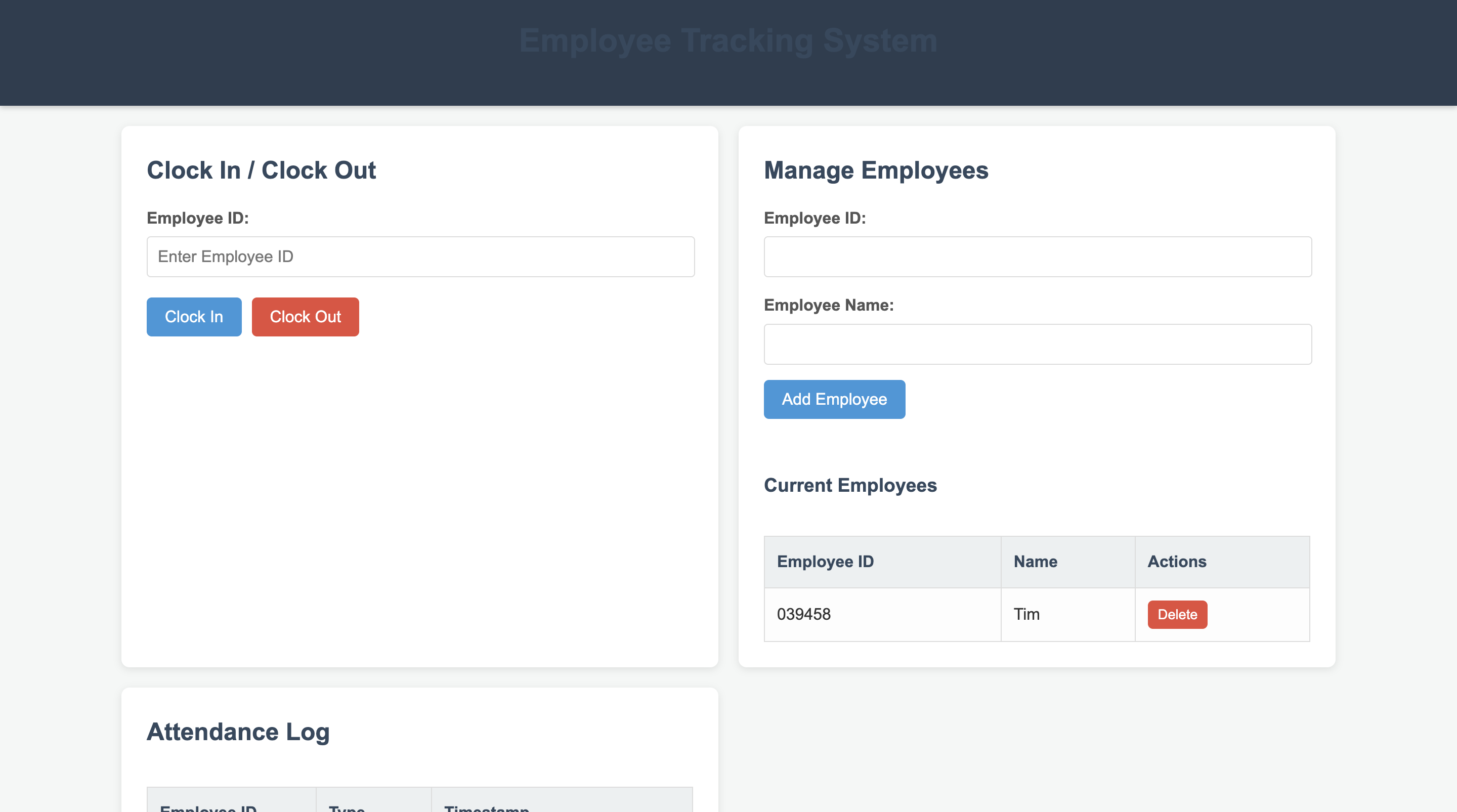 Employee Tracking System