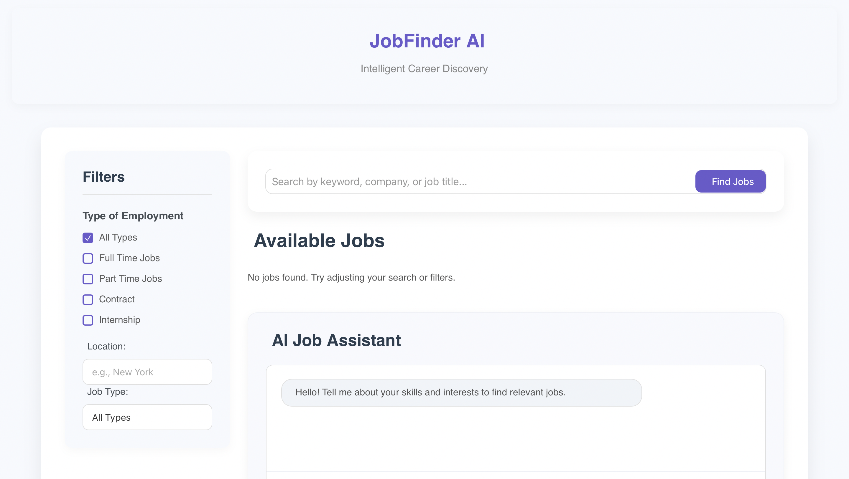 JobFinder AI Live Preview