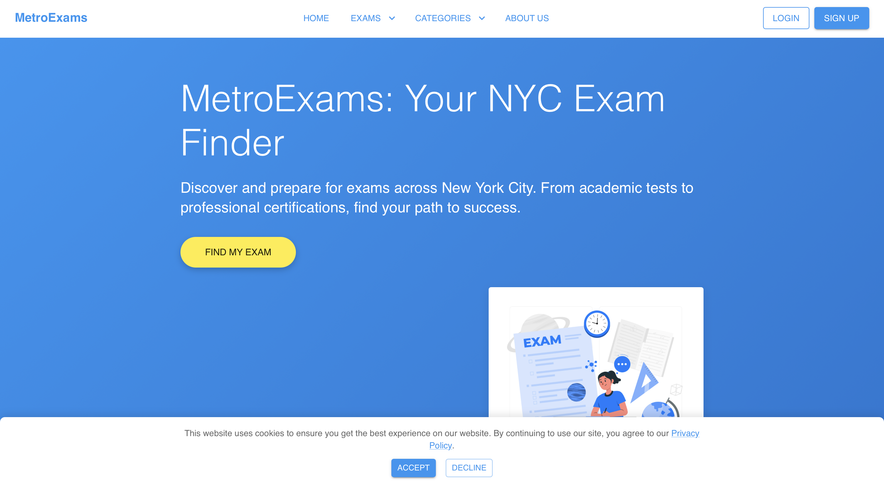 Live Preview of MetroExams Web Application