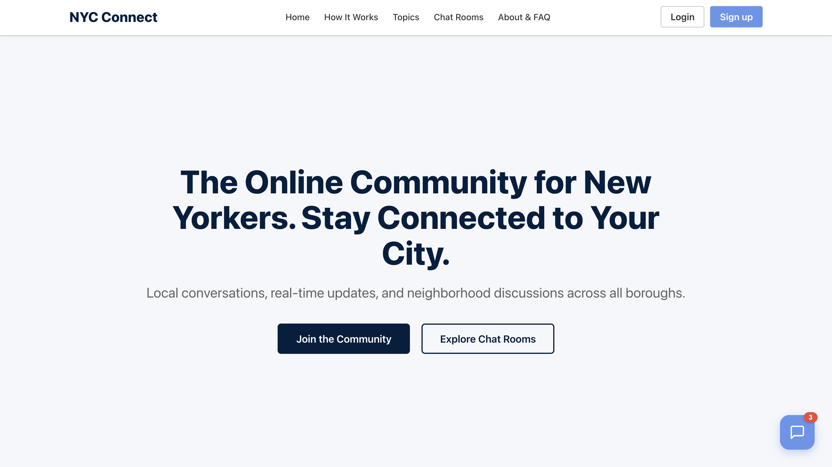 NYC Connect Local Community Platform UI Preview