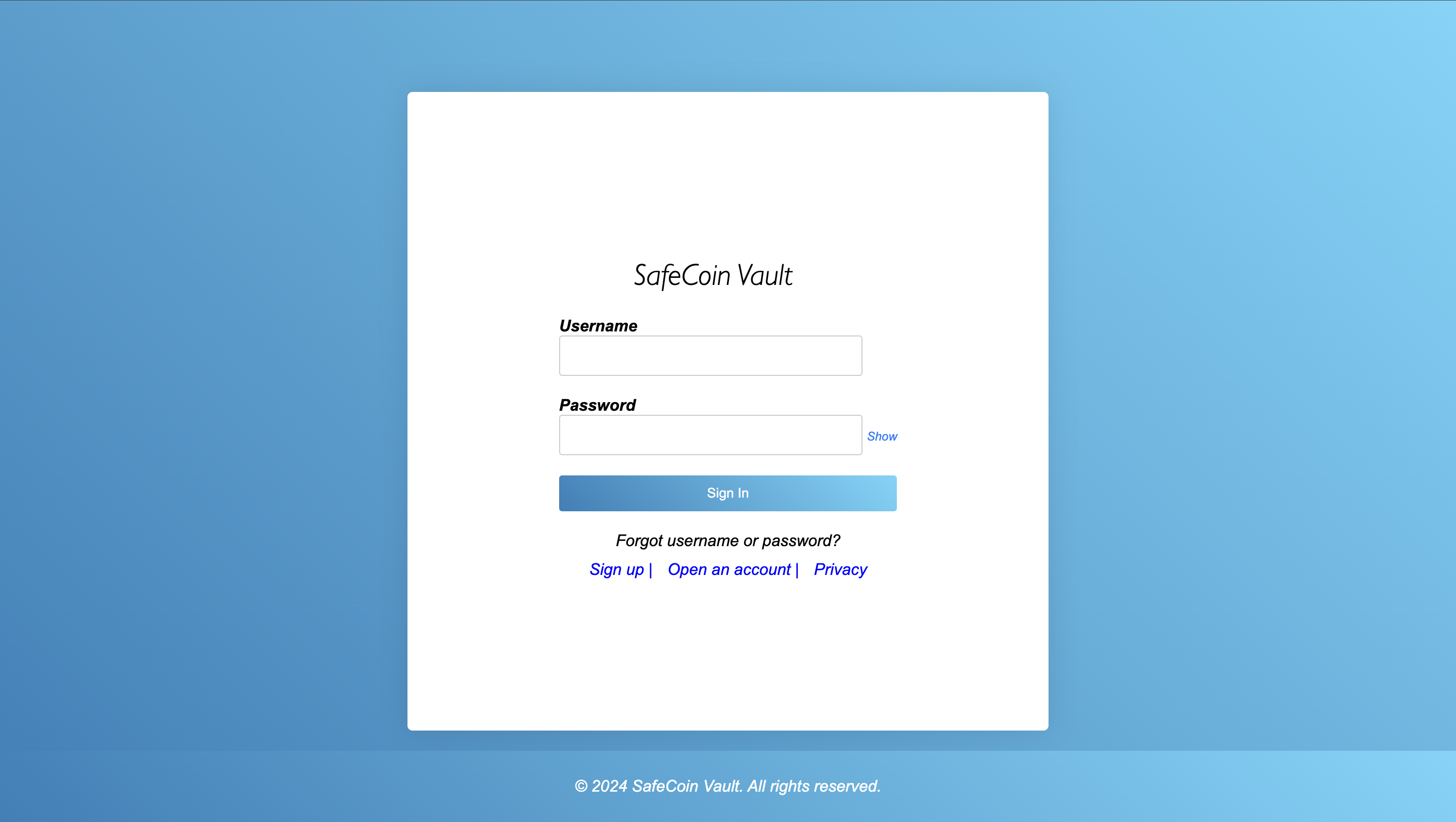 SafeCoin Vault